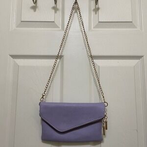 Fashion Puzzle Envelope Lavender Wristlet Clutch Shoulder Bag Chain Purple Purse